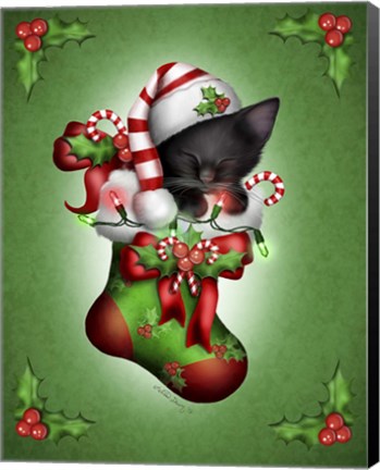 Framed Candy Cane Elf Print