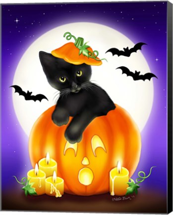 Framed Halloween Kitty Print