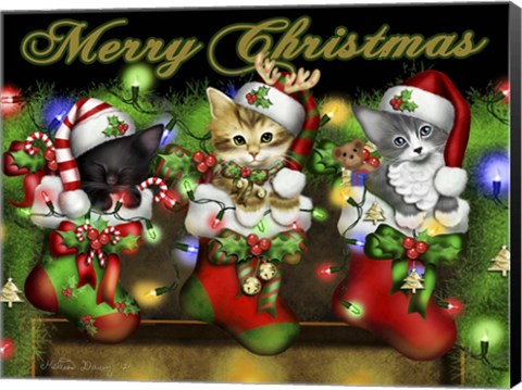 Framed Purrfect Stocking Stuffers Print