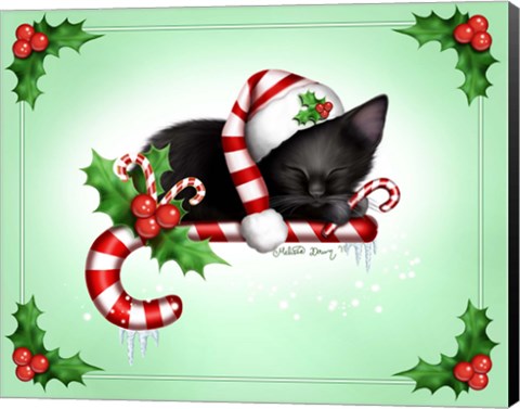 Framed Candy Cane Christmas Print