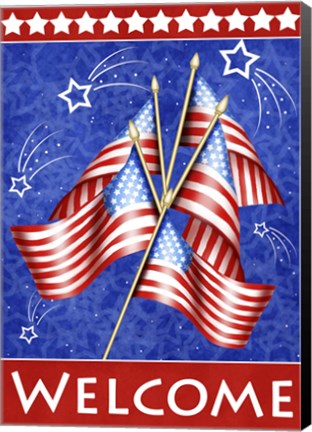 Framed Welcome Stars And Stripes Print