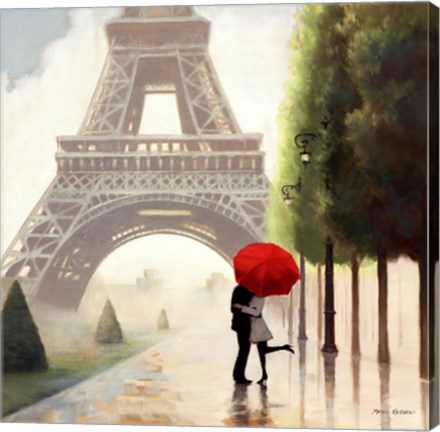 Framed Paris Romance II Print