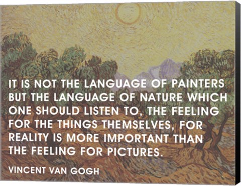 Framed Language of Painters - Van Gogh Quote Print