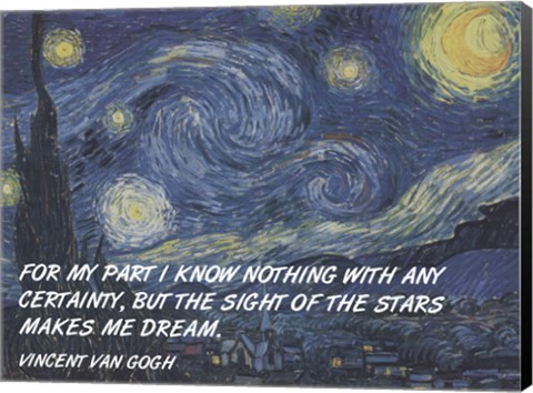 Framed Sight of the Stars - Van Gogh Quote Print