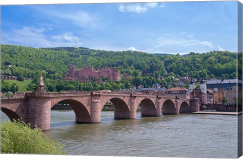 Framed Carl Theodor Bridge, Heidelberg Castle Print