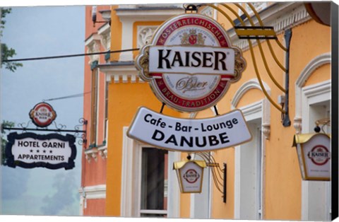 Framed Danube River Cafe and Bar Print