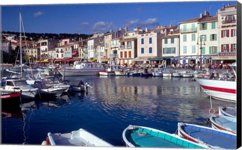 Framed Harbor View, Cassis, France Print