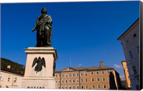 Framed Mozart Statue in Salzburg Austria Print