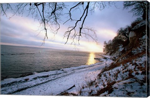 Framed Snowy Coastline, Jasmund National Park Print