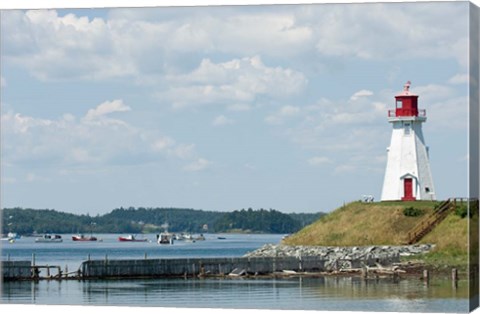 Framed Mulholland Lighthouse, New Brunswick Print