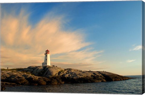 Framed Peggy&#39;s Point Lighthouse at Sunset Print