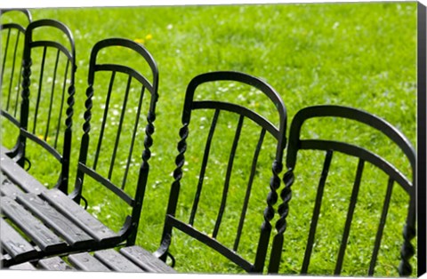 Framed Park Benches in Palace Gardens, Austria Print