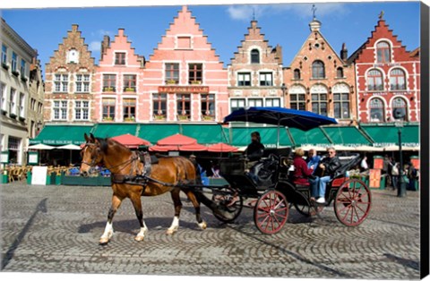 Framed Medieval Market Square, Belgium Print