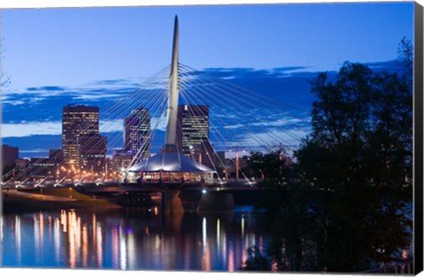 Framed Esplanade Riel Pedestrian Bridge, Winnipeg Print