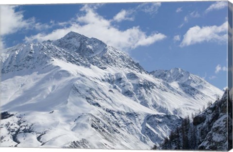 Framed French Alps in Winter Print