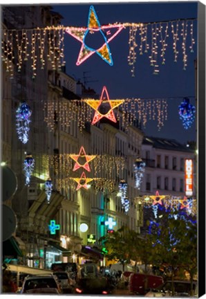 Framed Christmas Lights in Paris Print