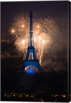 Framed Fireworks at the Eiffel Tower Print