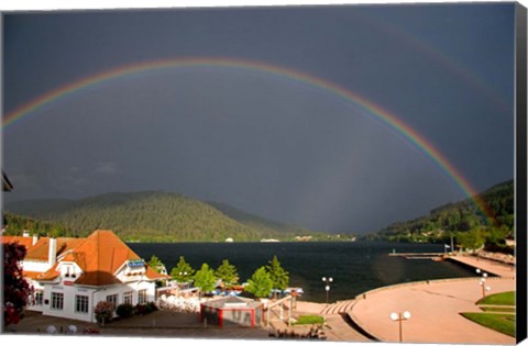 Framed Rainbows at Lake Gerardmer, France Print