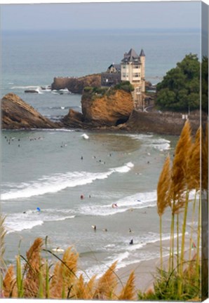 Framed Surfers on the Bay of Biscay, France Print