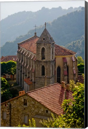 Framed Village of Zicavo, Corsica, France Print