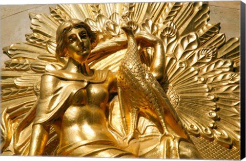 Framed Golden Statuary, Commerz Bank in Leipzig Print