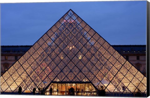 Framed Pyramid, Louvre, Paris, France Print