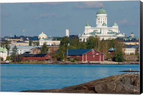 Framed Harbor View, Finland Print