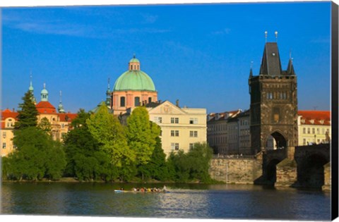 Framed Charles Bridge by Vltava Rive Print