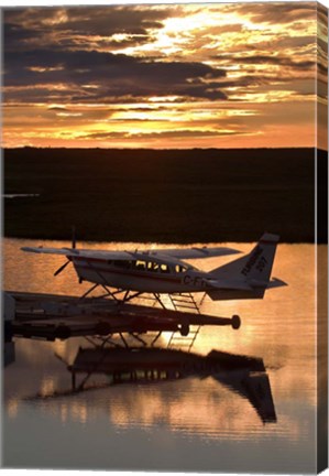 Framed Plane on Whitefish Lake Print