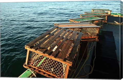 Framed Nova Scotia, Cape Breton, Lobster Traps Print