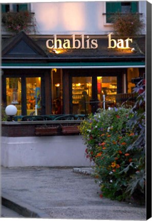 Framed Chablis Bar Cafe, Chablis, Bourgogne, France Print