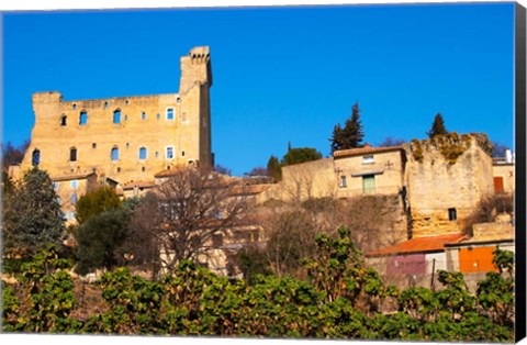 Framed Ruins of the Pope&#39;s Summer Castle in Chateauneuf-du-Pape Print