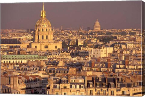 Framed Les Invalides and Panthenon, Paris, France Print