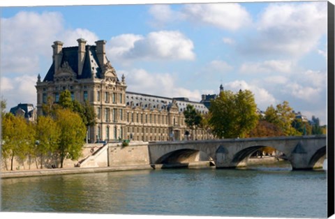 Framed Pont Royal and the Louvre Museum Print