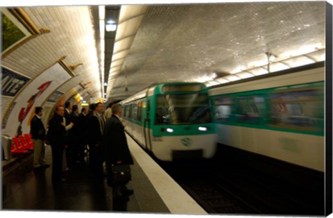 Framed Commuters Inside Metro Station, Paris, France Print