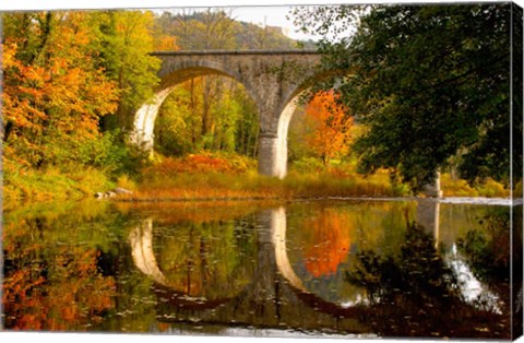 Framed Vivarais Railway Stop and Bridge, Ardeche, France Print