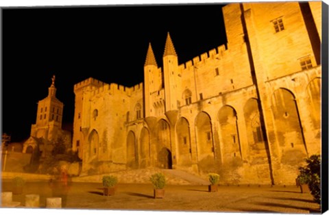 Framed Papal Palace at Night, Avignon Print