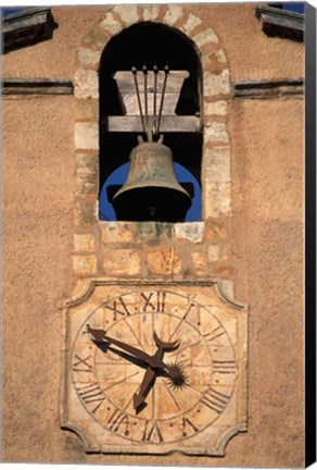 Framed Church Bell and Clock Print