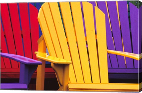 Framed Colorful Adirondack Chairs Print