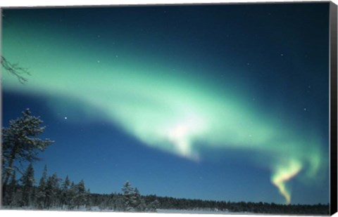 Framed Aurora Borealis, Lapland, Finland Print