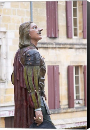 Framed Statue of Cyrano de Bergerac, Dordogne, France Print