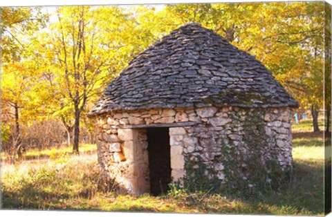 Framed Country Hut of Stone (Borie),  France Print