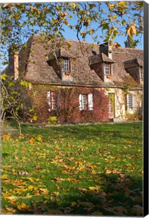 Framed Main Farmhouse in Traditional Dordogne Style Print