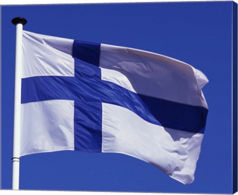 Framed Finnish Flag, Finland Print