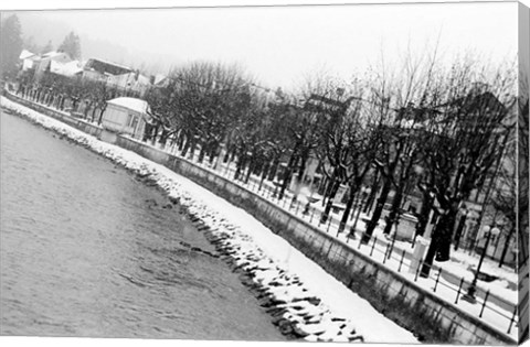 Framed River Salzach in Winter Print