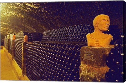 Framed Sculptured Heads in Cellar, Thummerer Winery Print