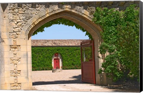 Framed Arched Portico, Chateau de Pressac, France Print