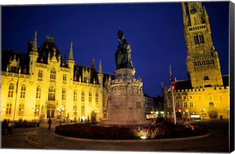 Framed House of Governor and Belfort Church, Belgium Print