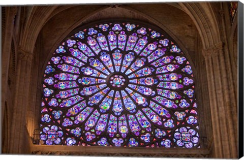 Framed Interior of Notre Dame Cathedral, Paris, France Print