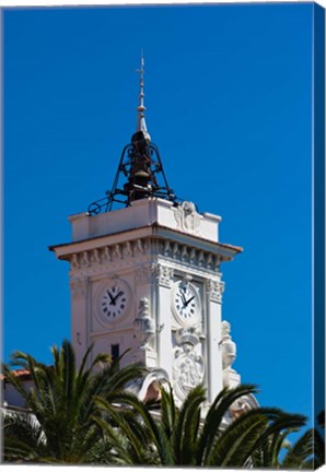 Framed Ajaccio Town Hall Clock Tower Print